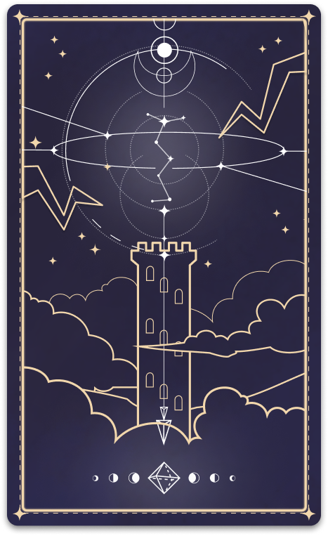 A picture of the Der Turm tarot-card in the game